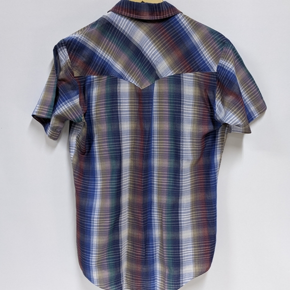 Vintage Dry Goods Saugatuck Rainbow Plaid Wester button down, short sleeve, med - Picture 10 of 11